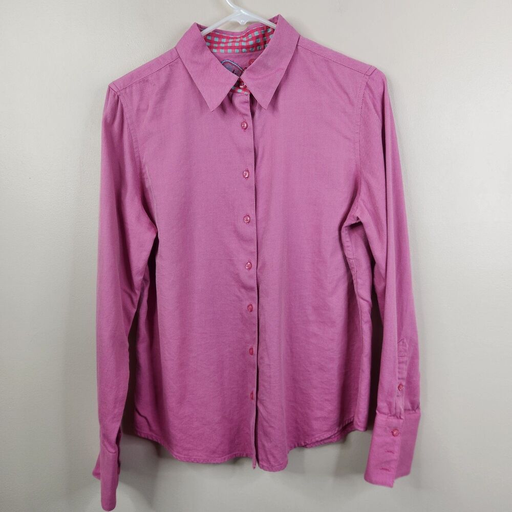 Robert Graham Womens Long Sleeve Pink Paisley Cuff Button Down Shirt Large